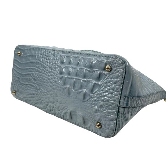 Brahmin Duxbury Satchel Bag Melborne Sky Blue Croc Embossed - Picture 5 of 10